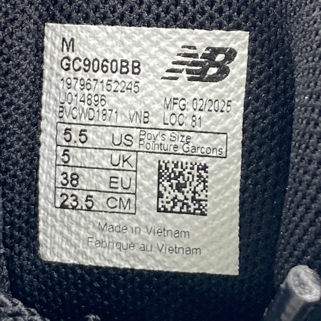 New Balance (GS) 9060 "Triple Black" 2025 New Size 5.5Y