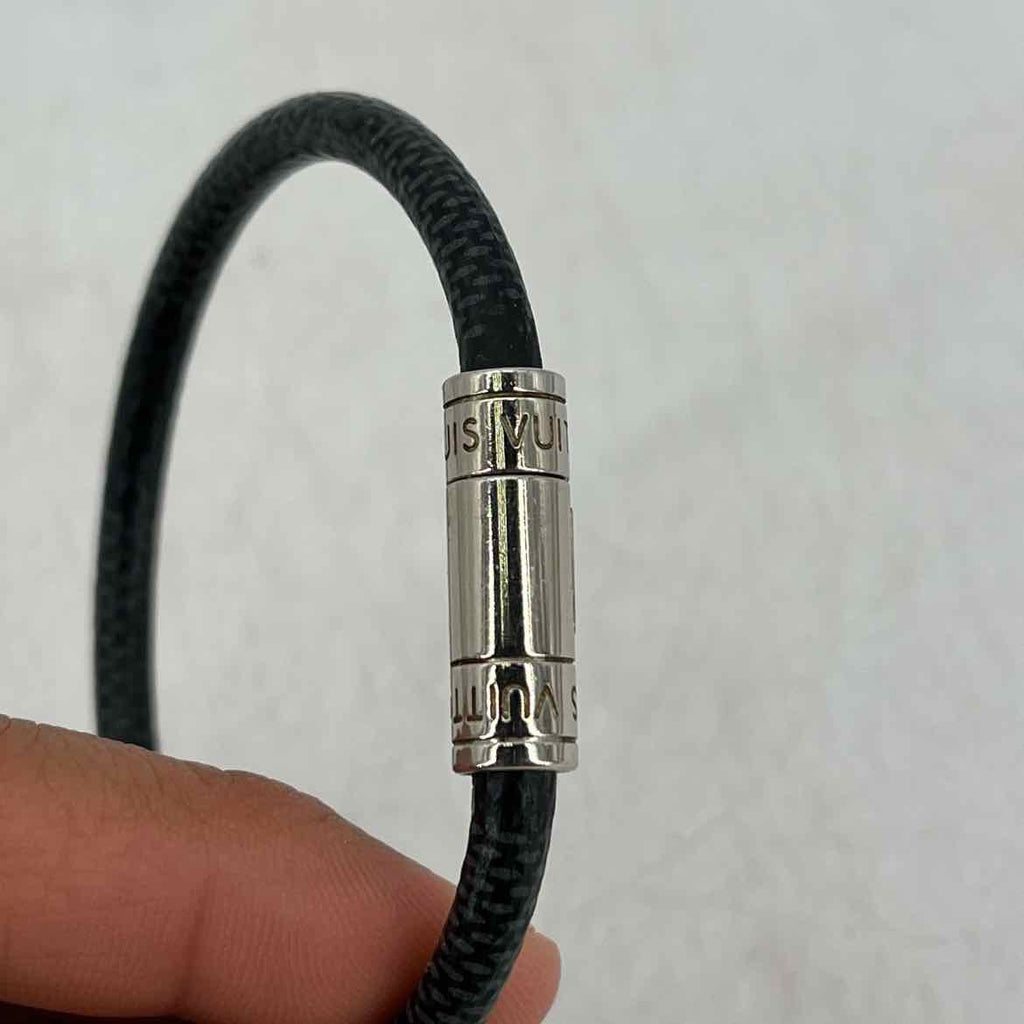 Louis Vuitton Bracelet "DAMIER GRAPHITE" Used Black Size OS