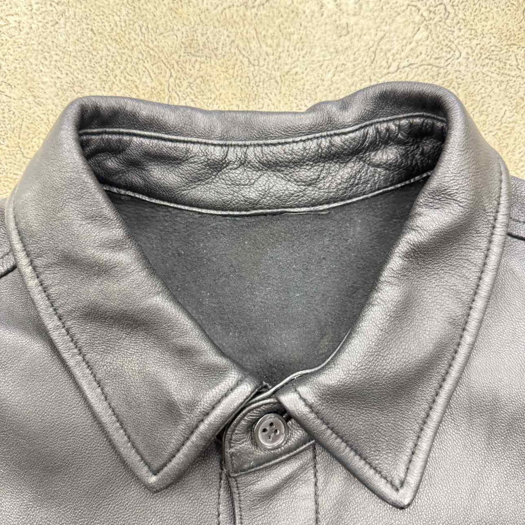 Supreme Button Up "LEATHER" Black Used Size L