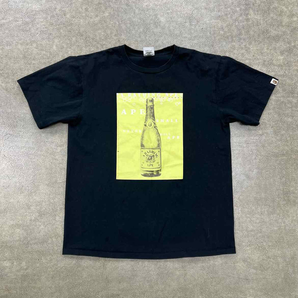Bape T-Shirt "CHAMPAGNE" Black Used Size 2XL