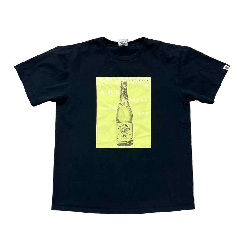 Bape T-Shirt "CHAMPAGNE" Black Used Size 2XL