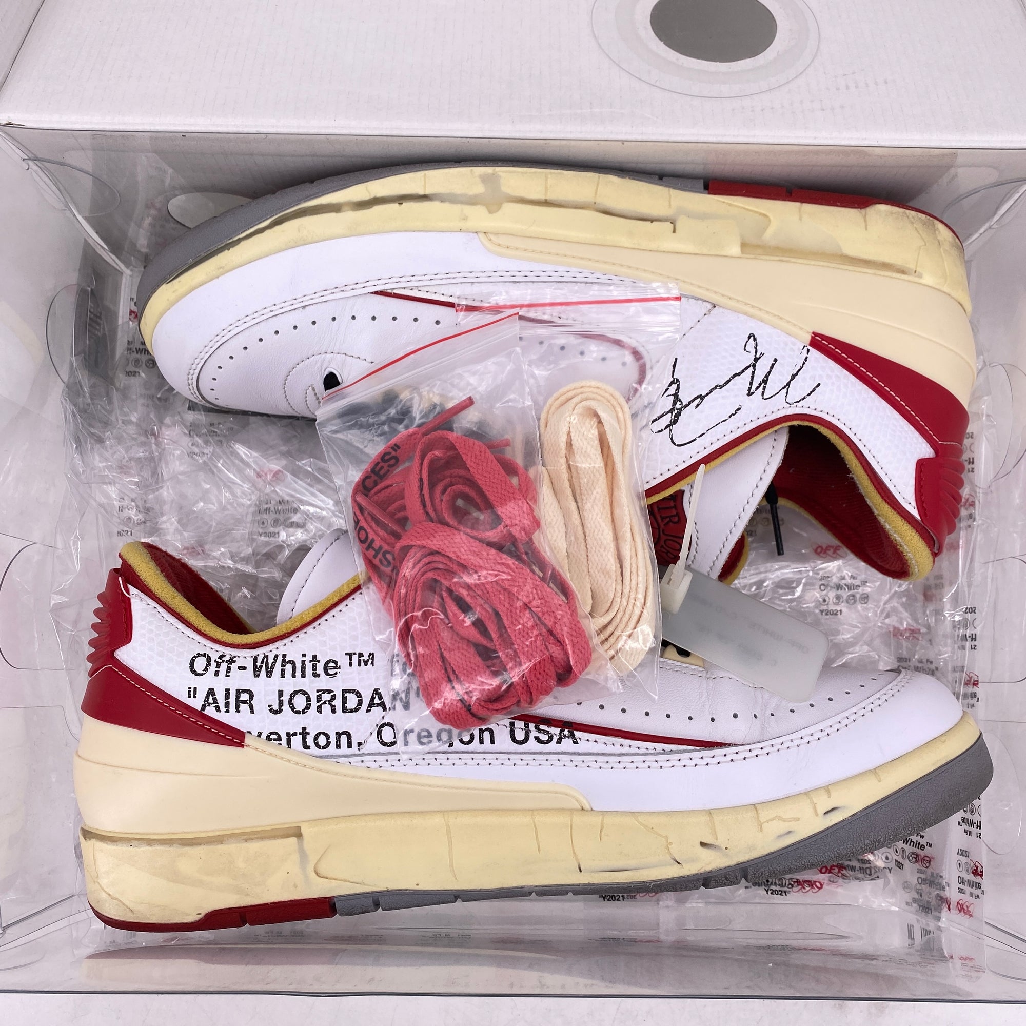 Air Jordan 2 Retro Low &quot;Ow White Red&quot; 2021 Used Size 12