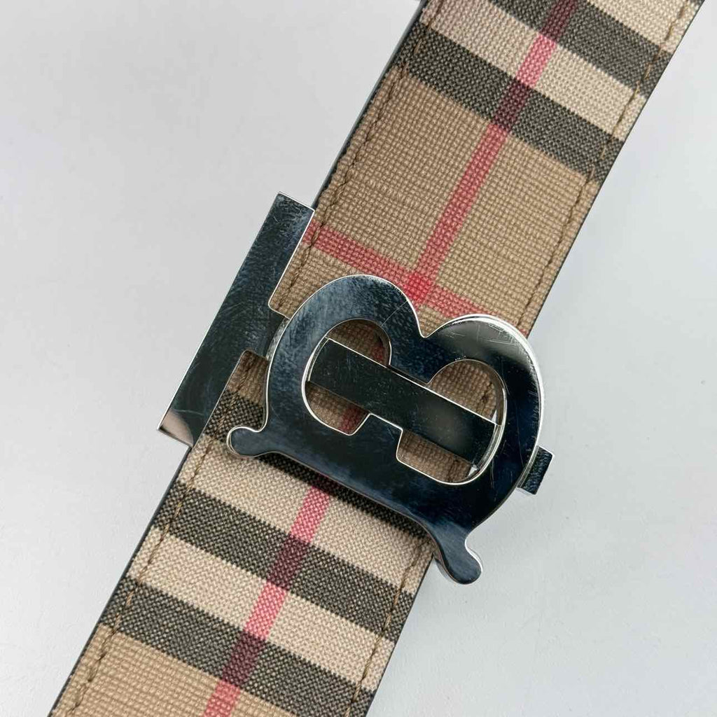Burberry Belt "SILVER BUCKLE" Used Brown Size 38