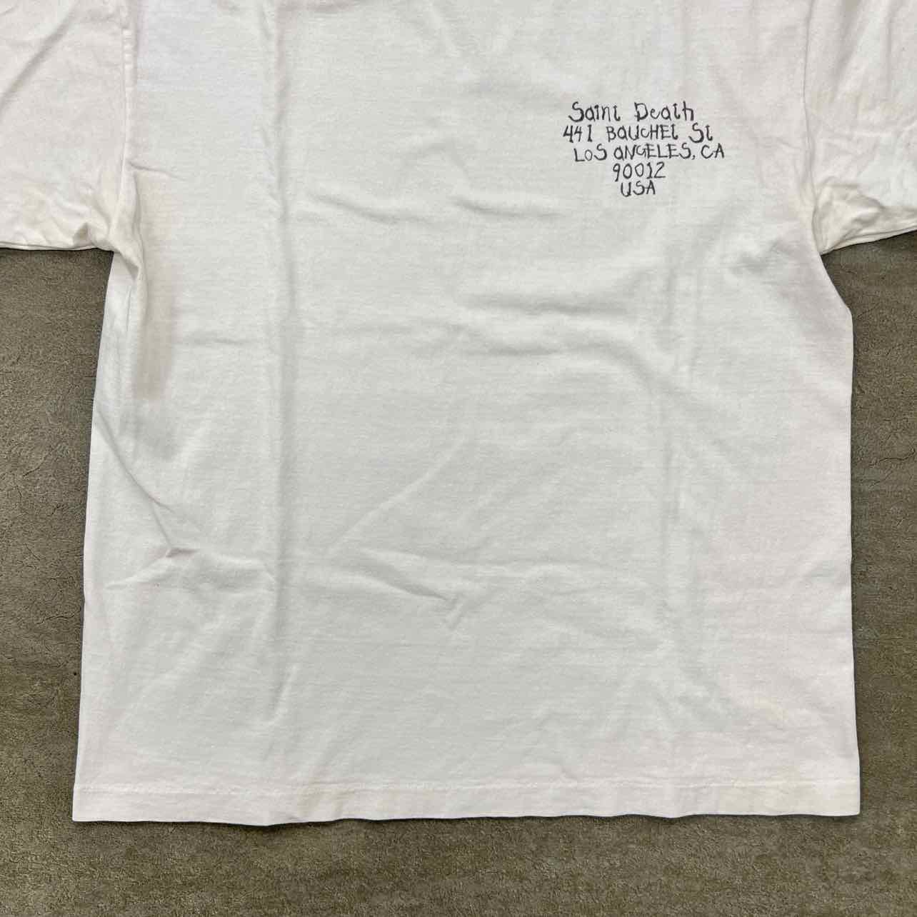 Saint Michael T-Shirt &quot;SAINT DEATH&quot; Cream Used Size L