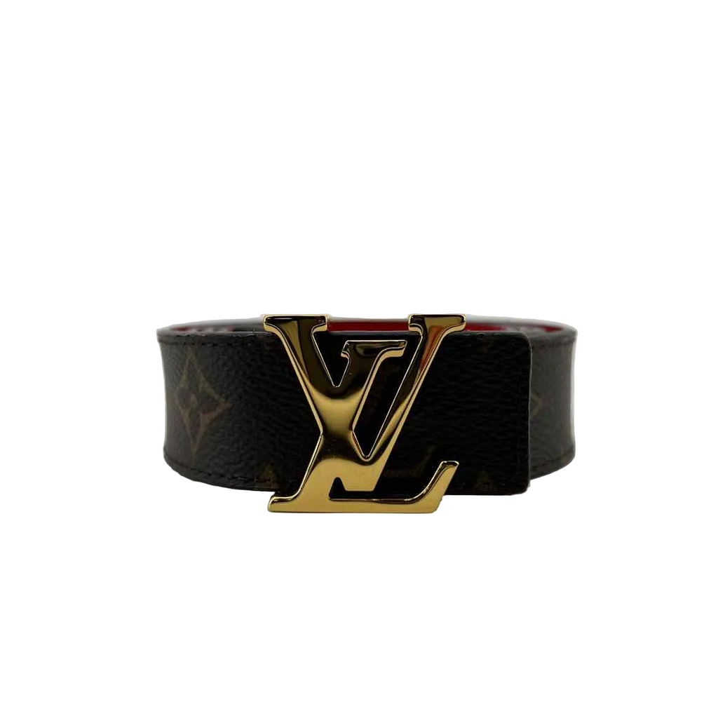 Louis Vuitton Belt "MONOGRAM GRID" Used Brown Size 38W