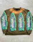 WHO DECIDES WAR Crewneck Sweater "GARDEN GLASS" Olive Used Size S