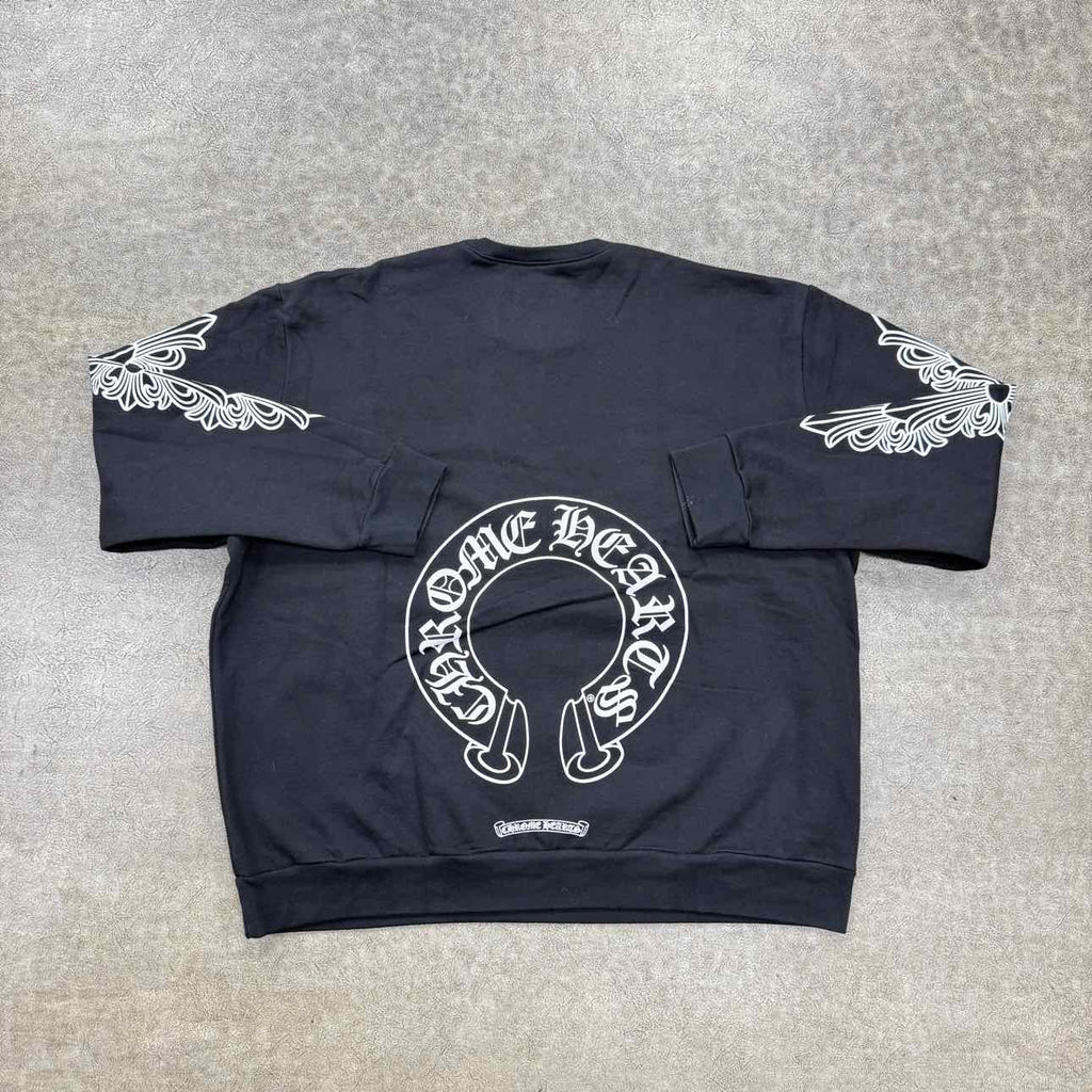 Chrome Hearts Crewneck Sweater "HORSESHOE" Black Used Size XL