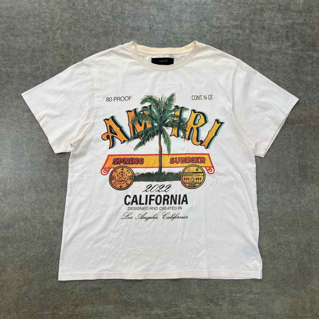 Amiri T-Shirt "RUM LABEL" Almond Used Size L