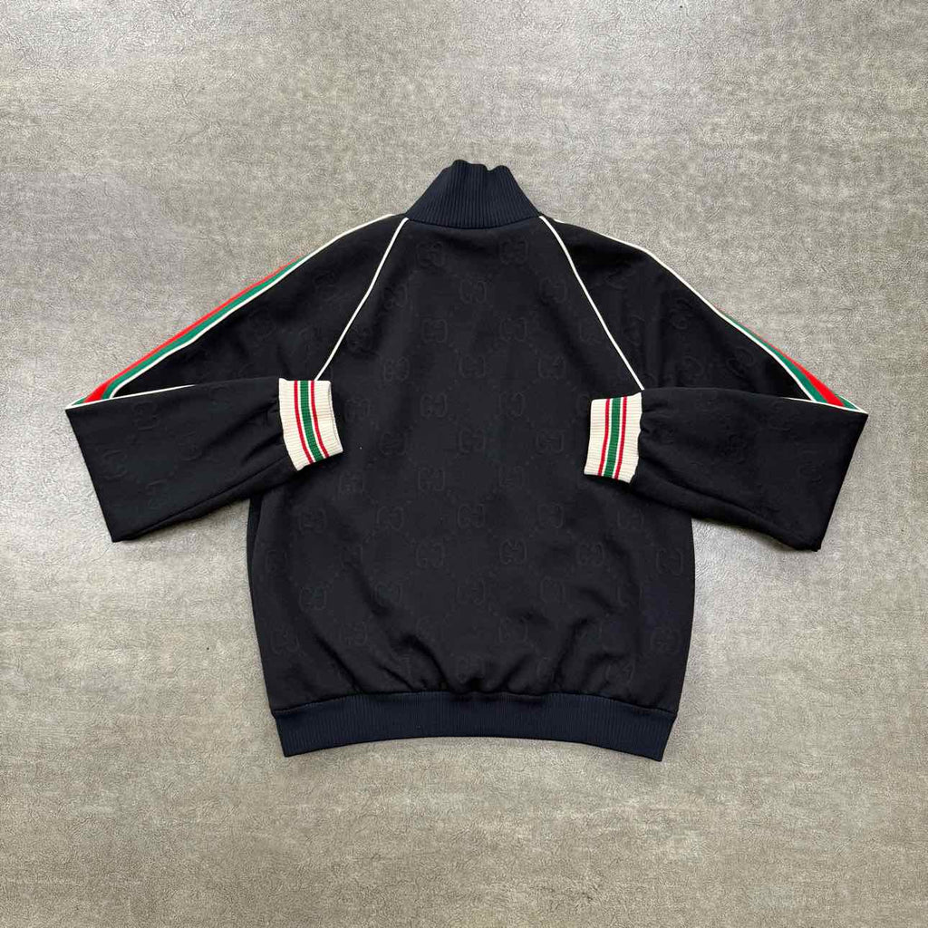 Gucci Zip Up "GG JACQUARD WEB" Black Used Size L
