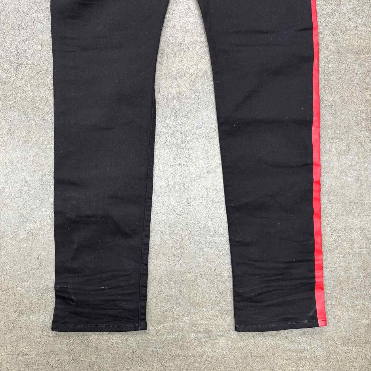 Amiri jeans Patachou "RED STRIPE" Black Used Size 38