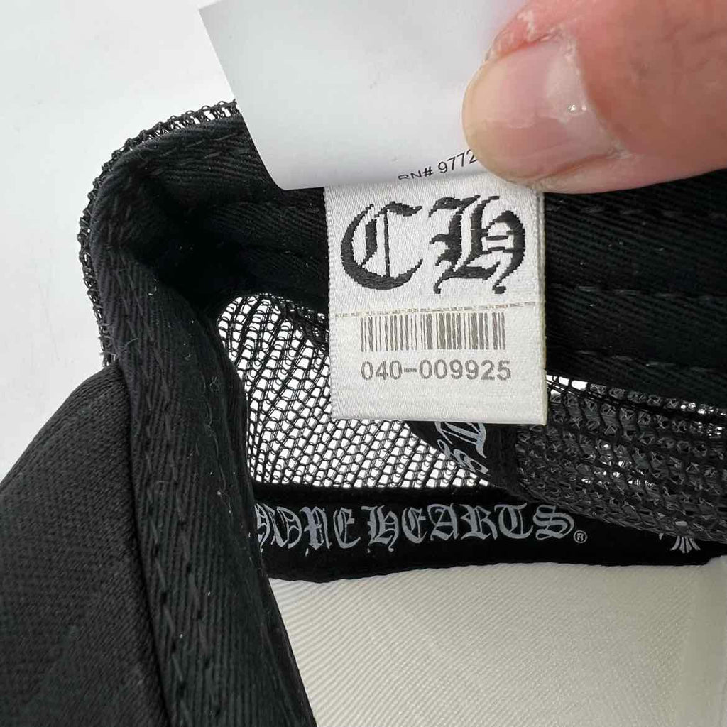 Chrome Hearts Trucker Hat "LEATHER CROSS" New White Size OS