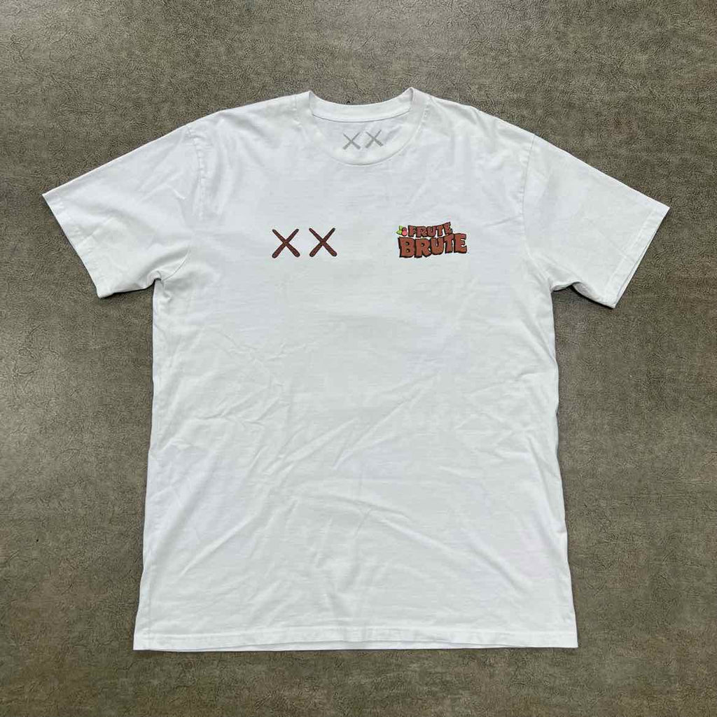 KAWS T-Shirt "FRUTE BRUTE" White Used Size XL