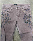 Purple Jeans "PAINT SPLATTER ORANGE" Grey Used Size 38