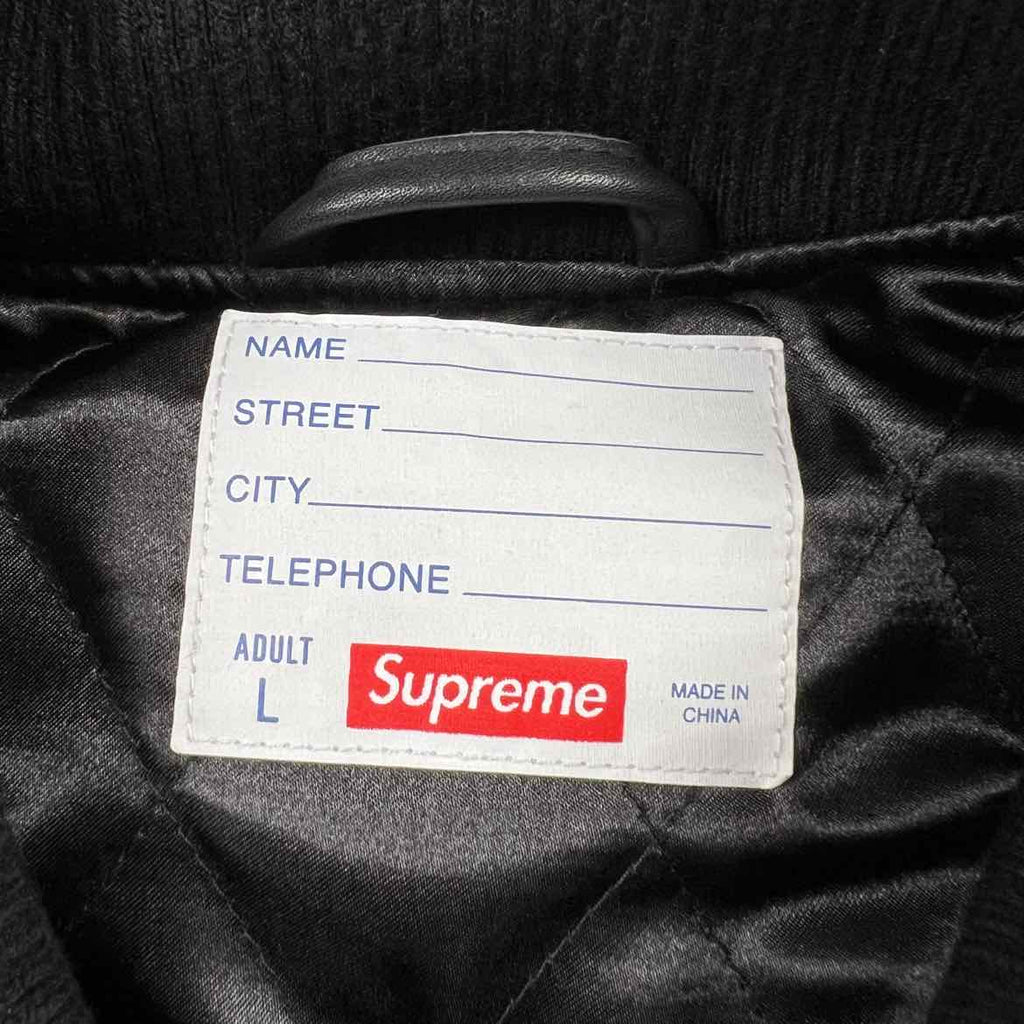 Supreme Varsity Jacket "CROSS" Black Used Size L