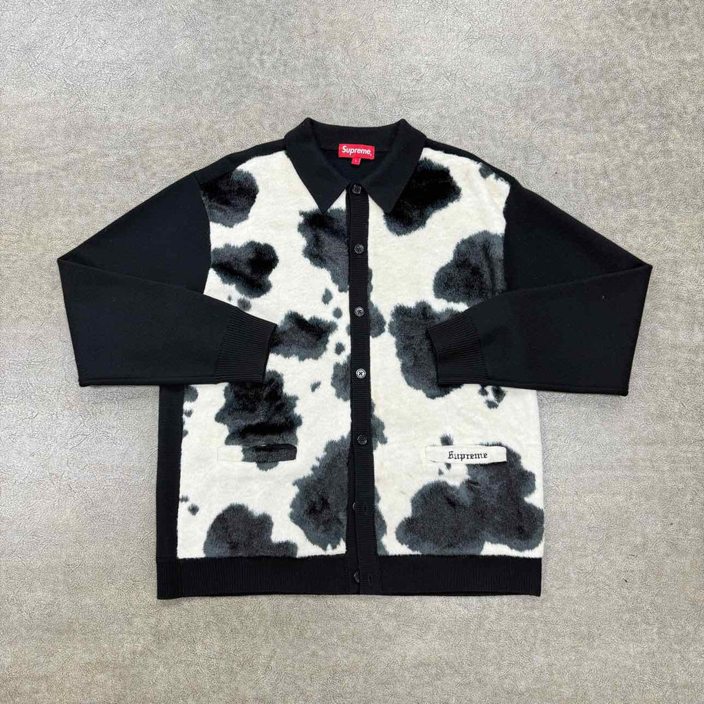 Supreme Cardigan "COW PRINT" Black Used Size L