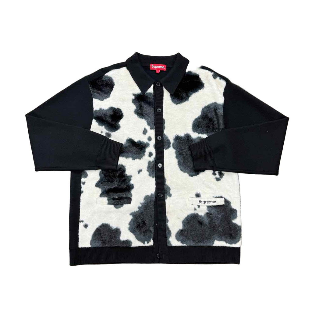 Supreme Cardigan "COW PRINT" Black Used Size L