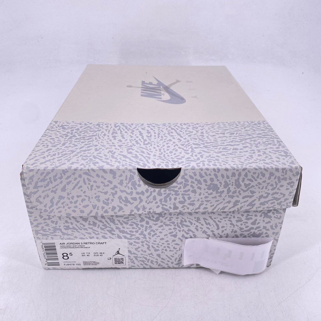 Air Jordan 3 Retro "Craft Ivory" 2024 Used Size 8.5