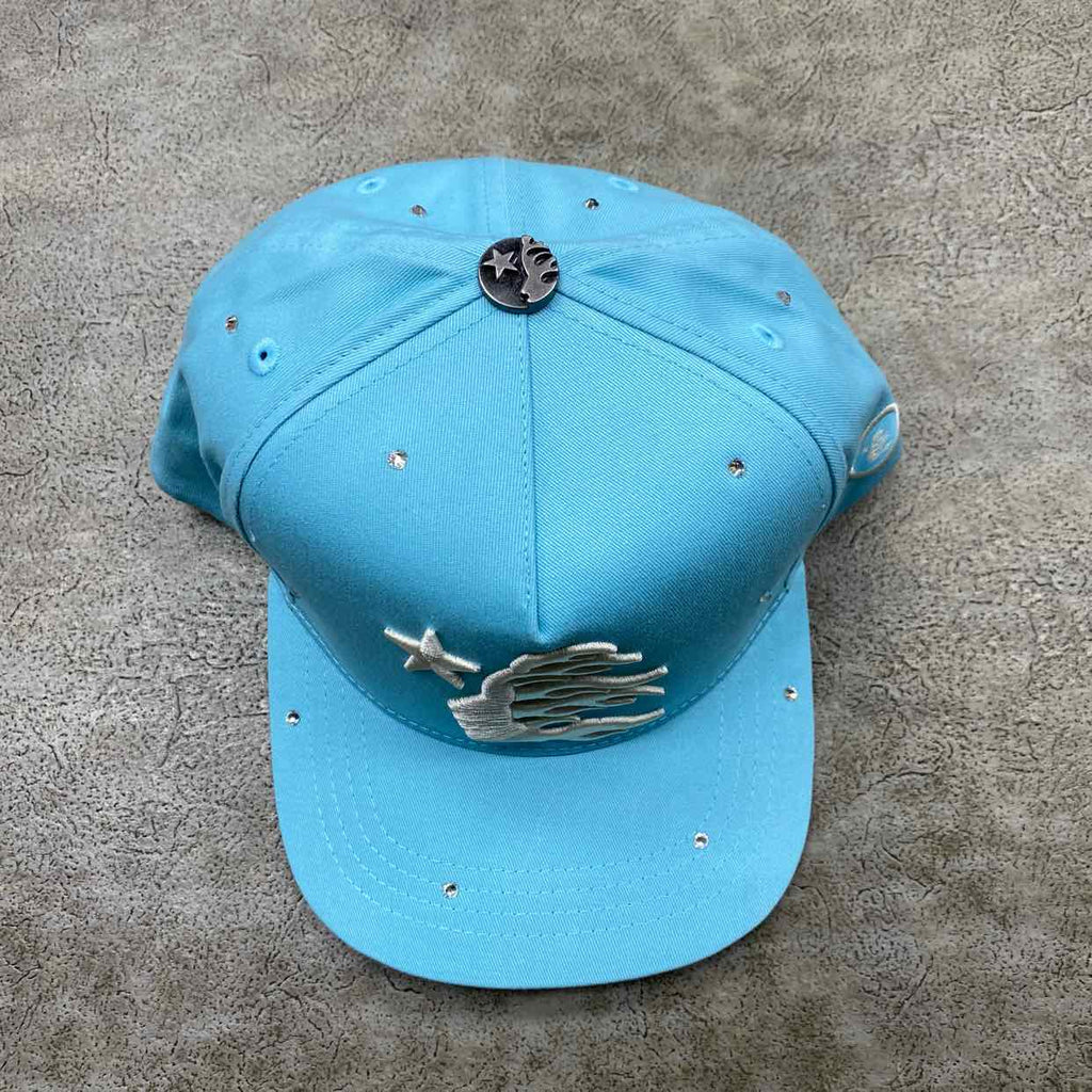 Hellstar Snapback "RHINESTONE" New Baby Blue Size OS