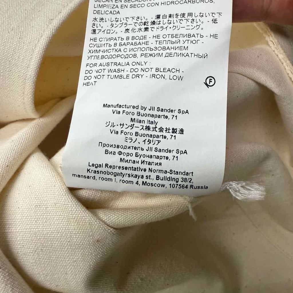 Jil Sander Button Up "LOGO" Cream Used Size 42