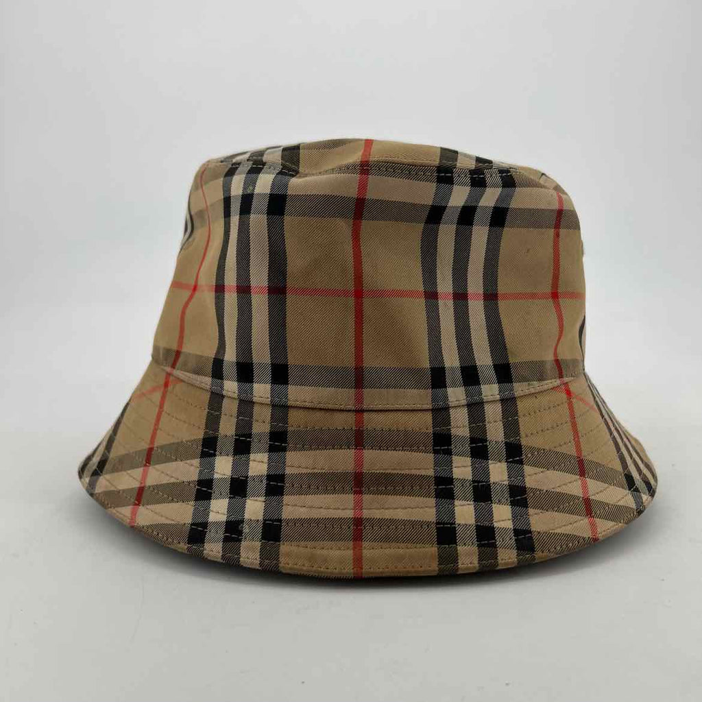 Burberry Bucket Hat "CHECK PRINT" Used Beige Size L