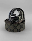 Gucci Belt "GG SUPREME" Used Navy Size 46