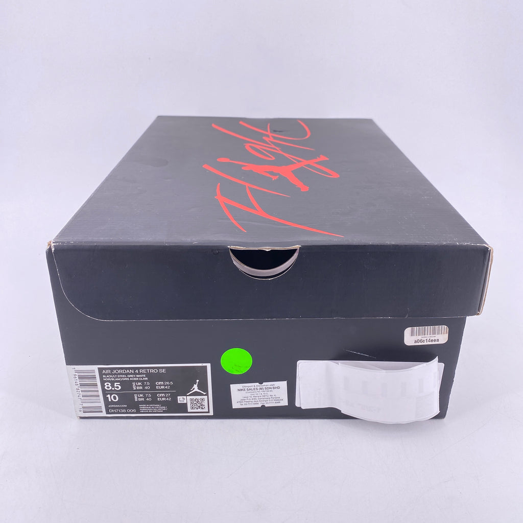 Air Jordan 4 Retro "Black Canvas" 2022 Used Size 8.5