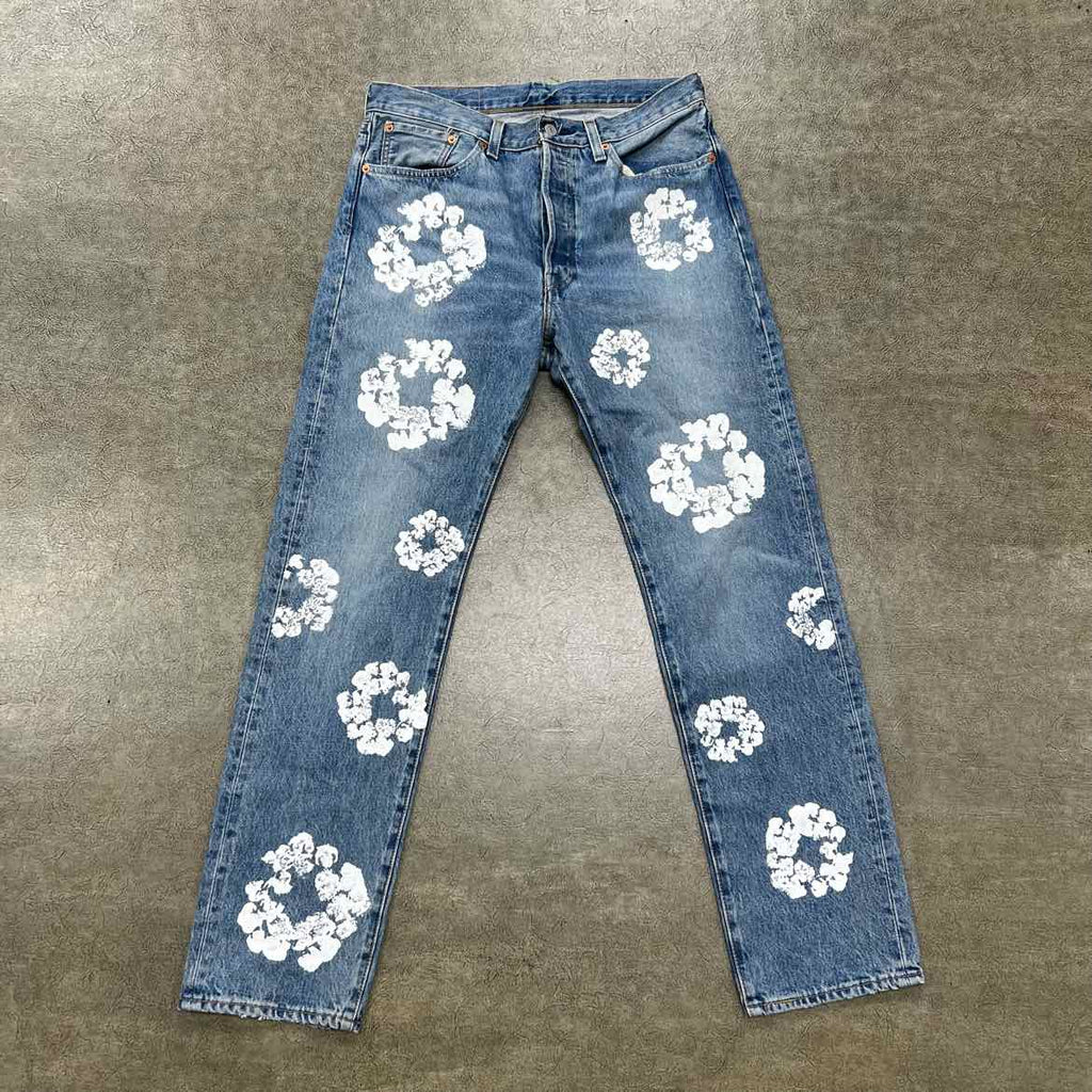 Denim Tears Jeans "COTTON WREATH JEANS" Blue Used Size 33