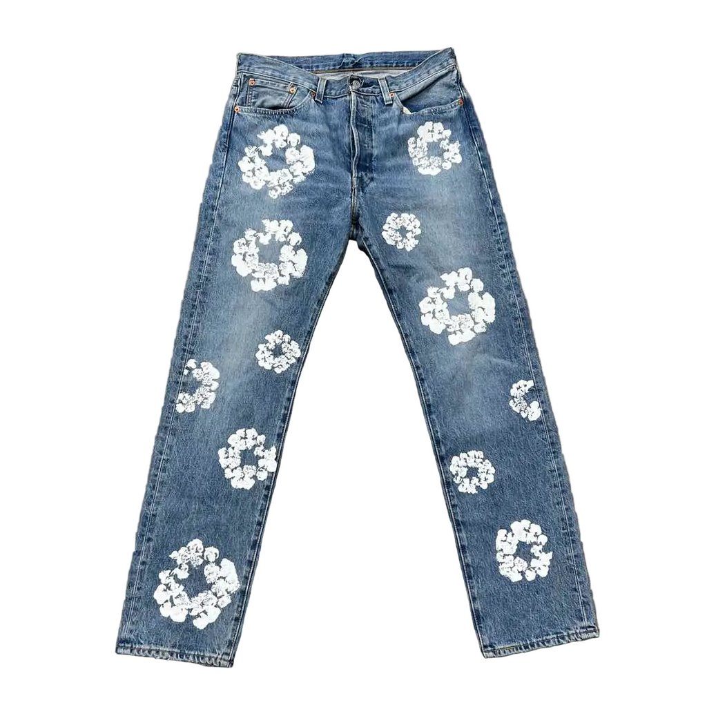 Denim Tears Jeans "COTTON WREATH JEANS" Blue Used Size 33