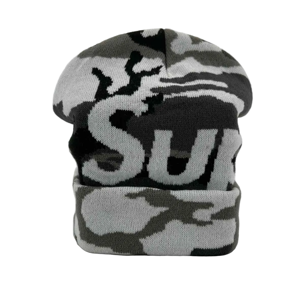 Supreme Beanie "SNOW CAMO" New Grey Size OS