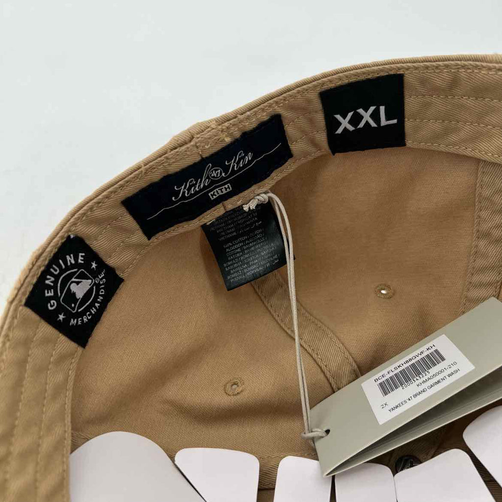 Kith Fitted Hat "YANKEES GARMENT WASH" New Khaki Size XXL