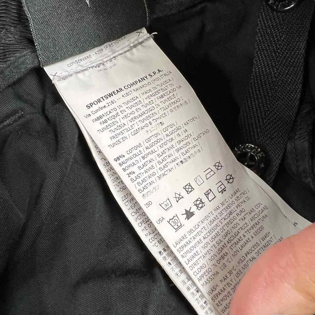 Stone Island Pants "CARGO" Washed Black Used Size 30