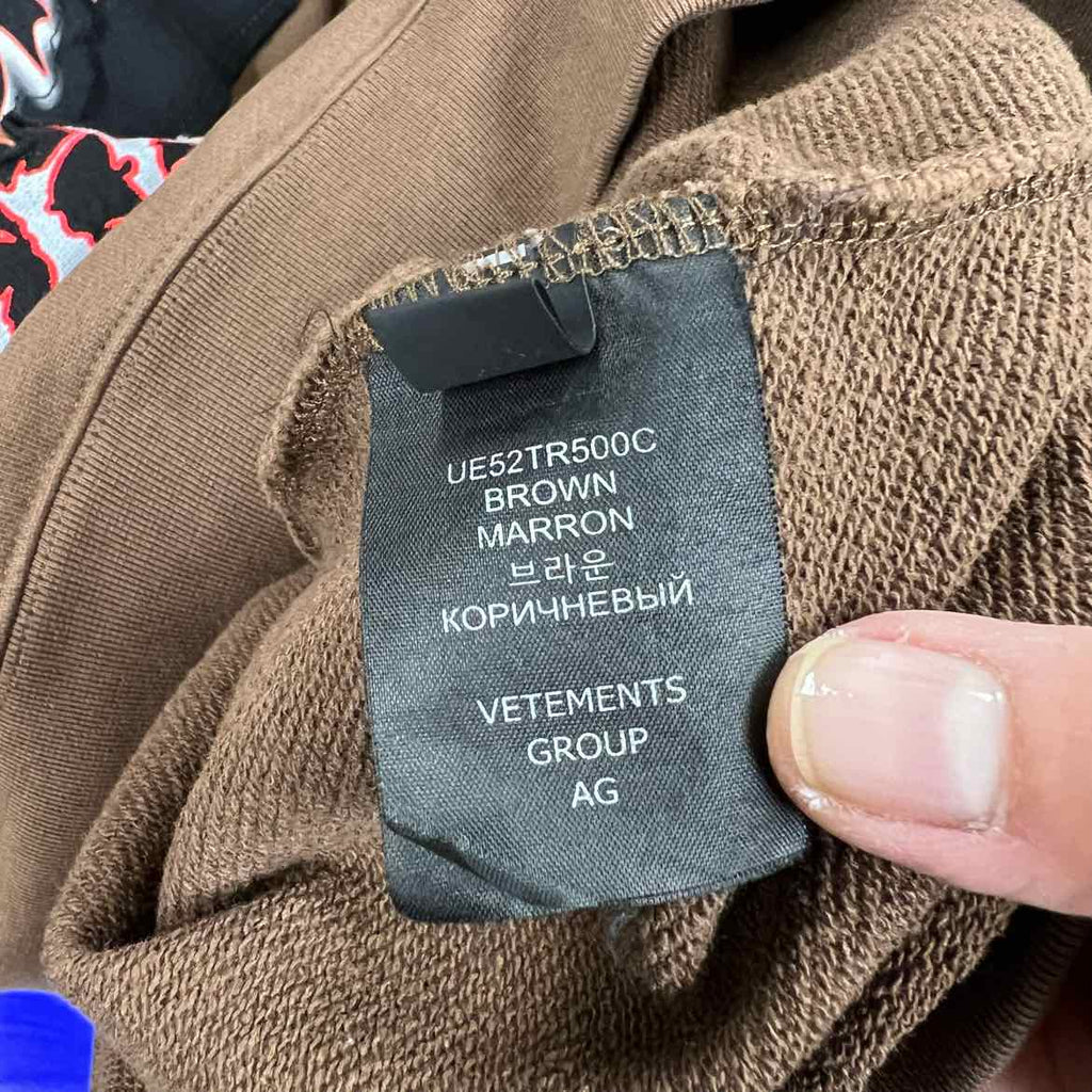 Vetements Hoodie "METAL PATCH" Brown New Size L