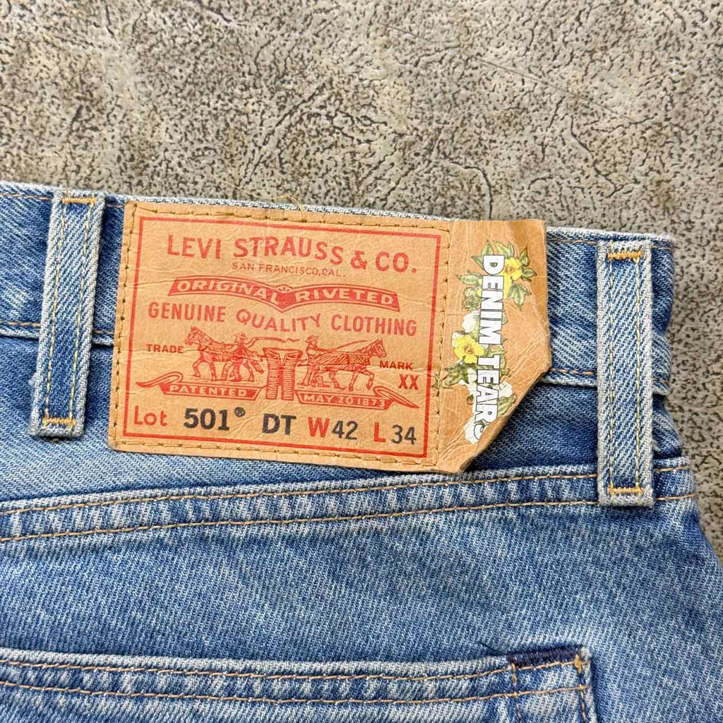 Denim Tears Jeans "COTTON WREATH" Blue Used Size 42