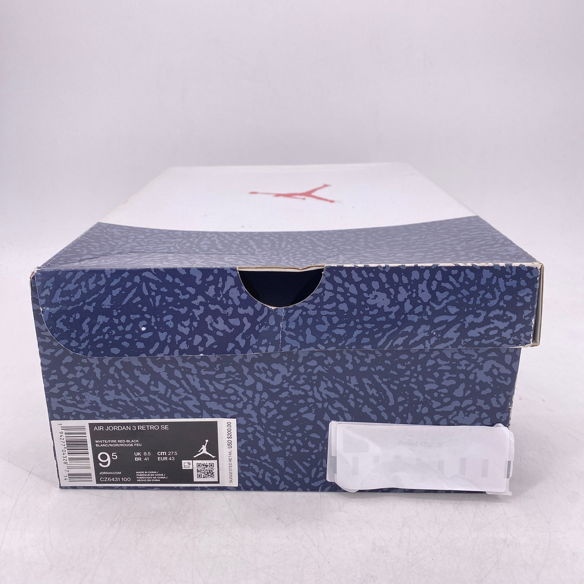 Air Jordan 3 Retro &quot;Fire Red Denim&quot; 2020 New Size 9.5