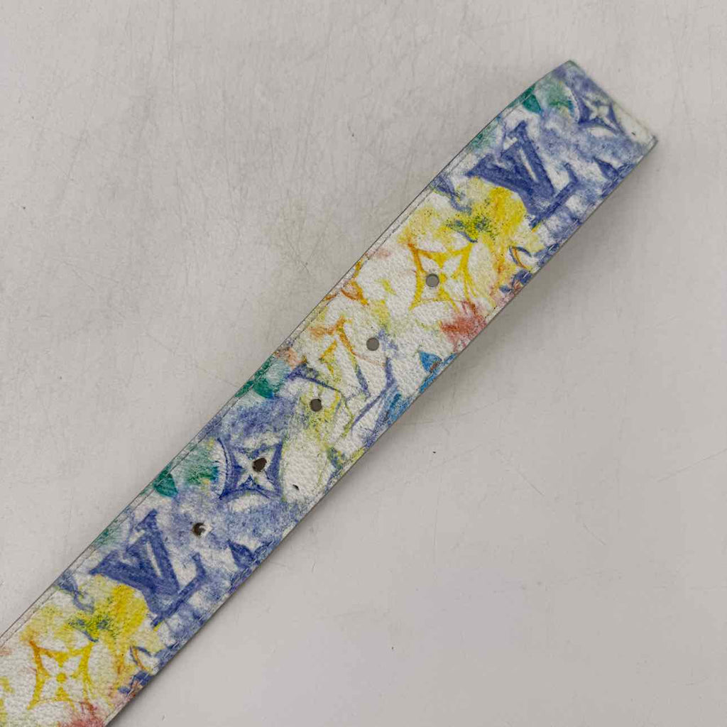 Louis Vuitton Belt "CEINTURE" Used White Size 44