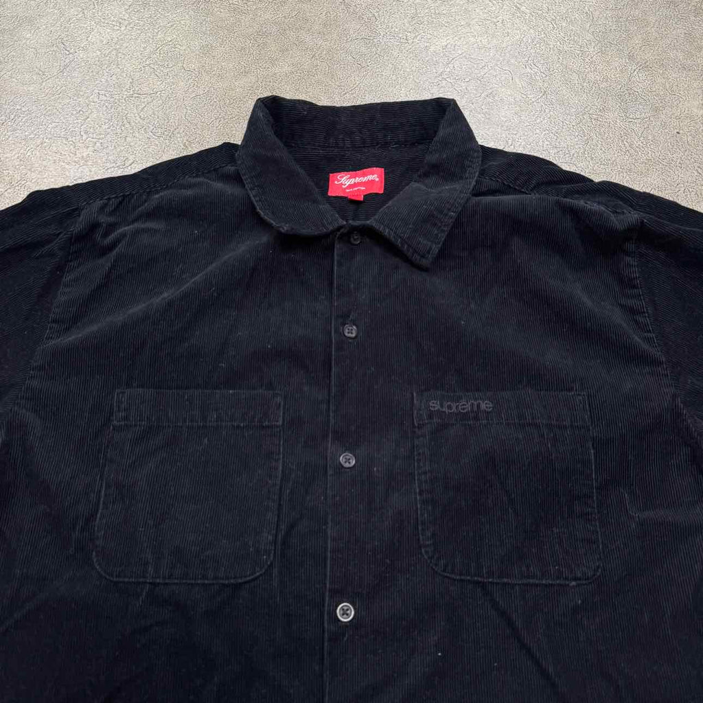 Supreme Button Up "CORDUROY" Black Used Size XL
