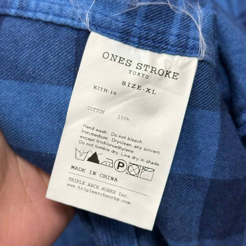 Kith Button Up "PLAID PRINT" Blue Used Size XL