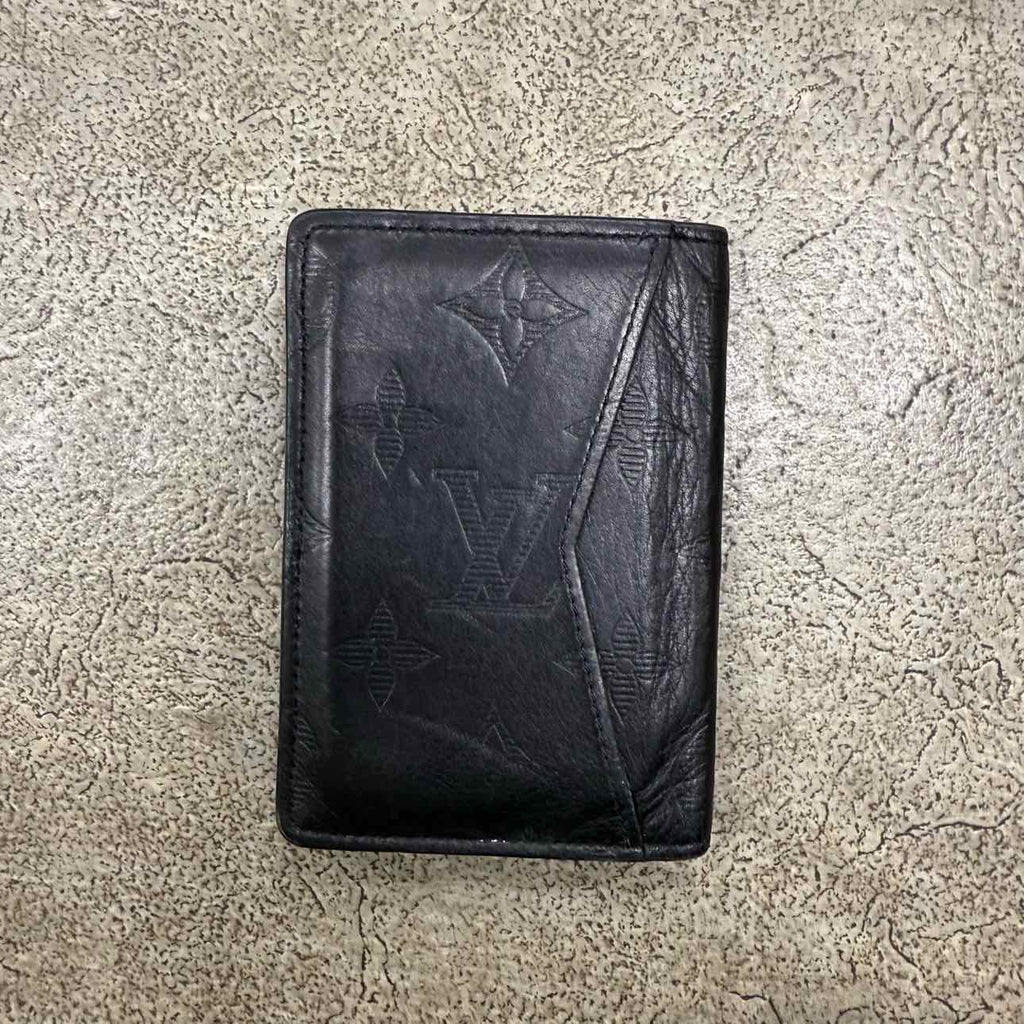 Louis Vuitton Card Holder Used Black Wallets