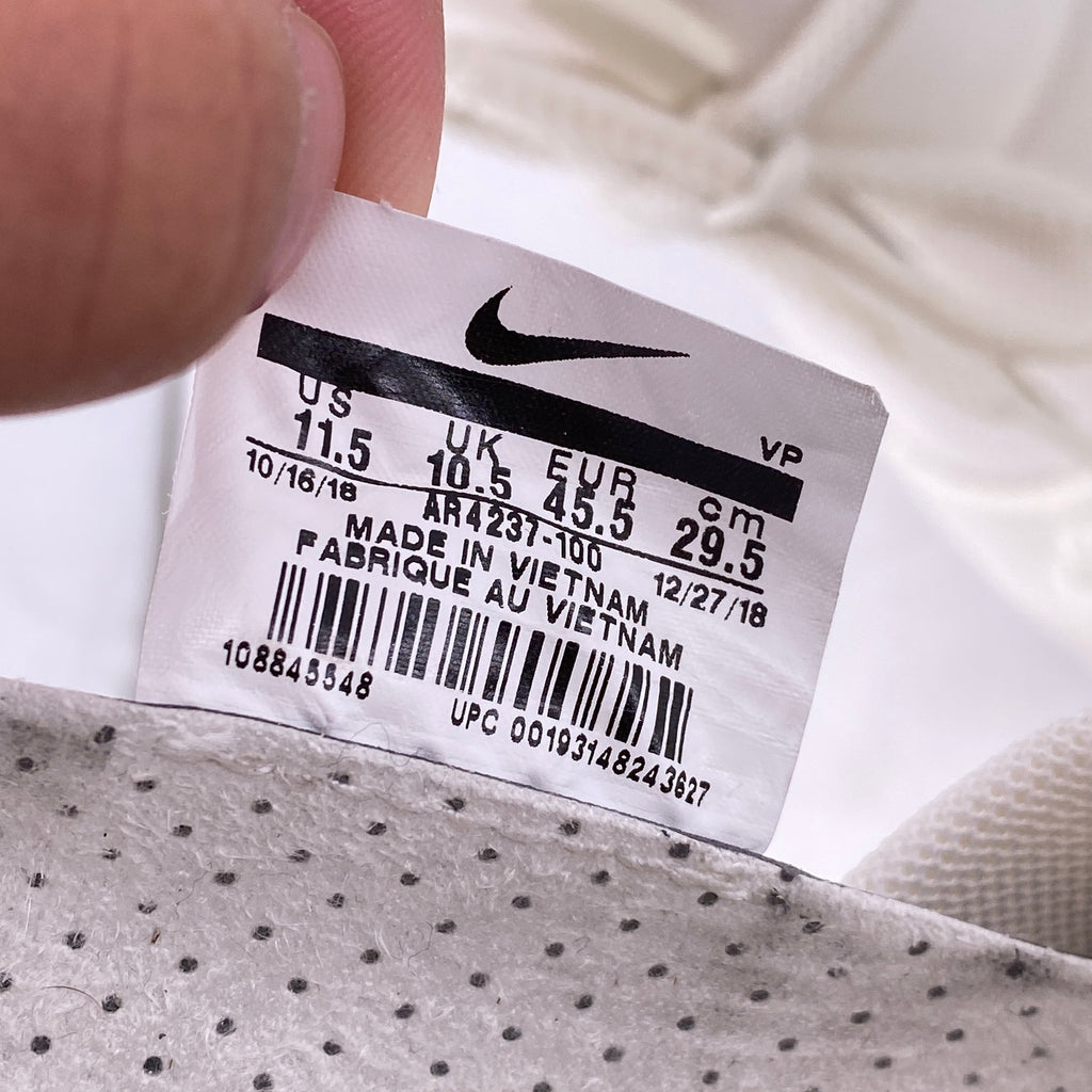Nike Air Fear of God 1 "Sail Black" 2019 Used Size 11.5