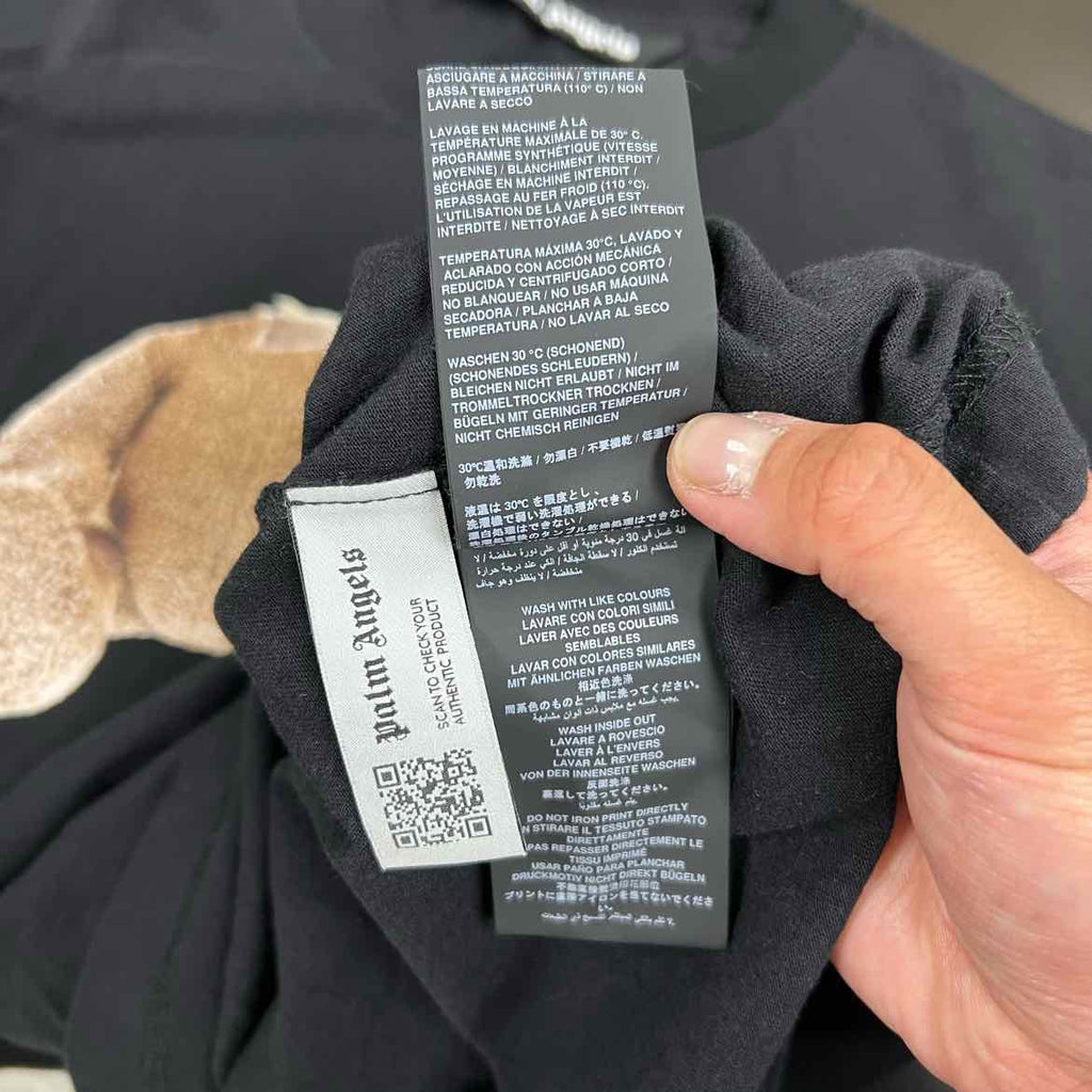 Palm Angels T-Shirt "TEDDY BEAR" Black Used Size XL