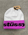 Stussy Beanie "HELVETIA JACQUARD" New White Size OS