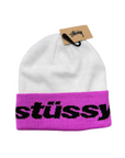 Stussy Beanie "HELVETIA JACQUARD" New White Size OS