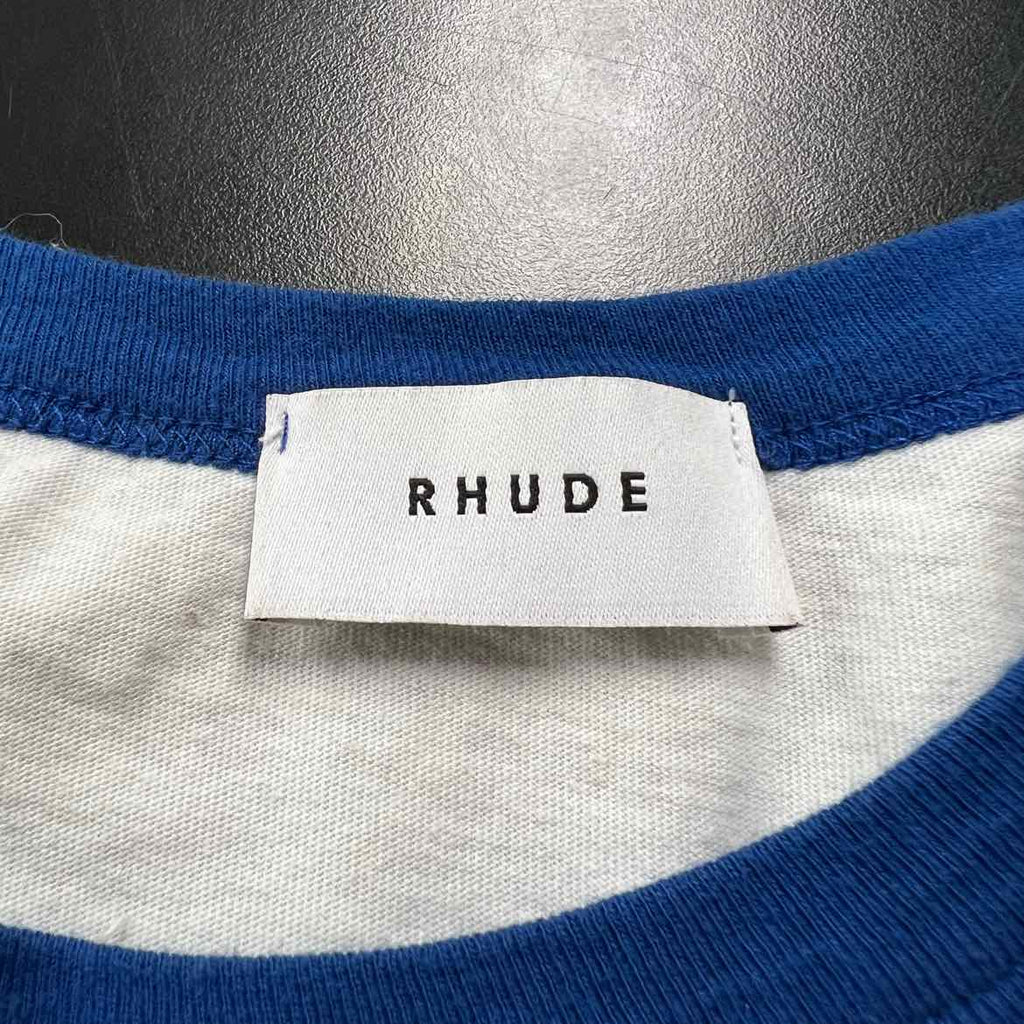 Rhude T-Shirt "SCRIPT" Blue Used Size XL