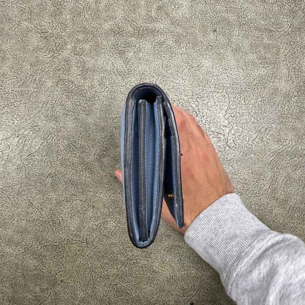 Prada Wallet Used Blue