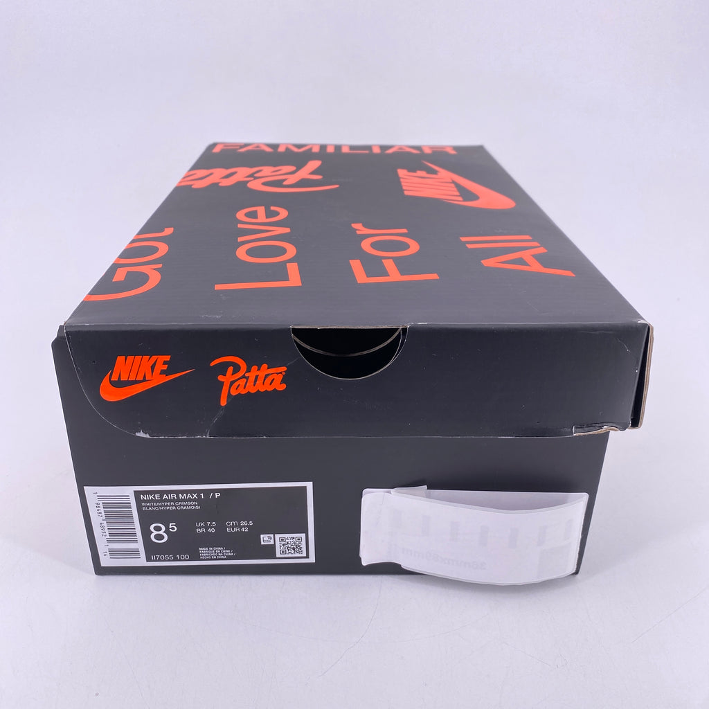 Nike Air Max 1 / Patta "Waves White Hyper Crimson" 2026 New Size 8.5