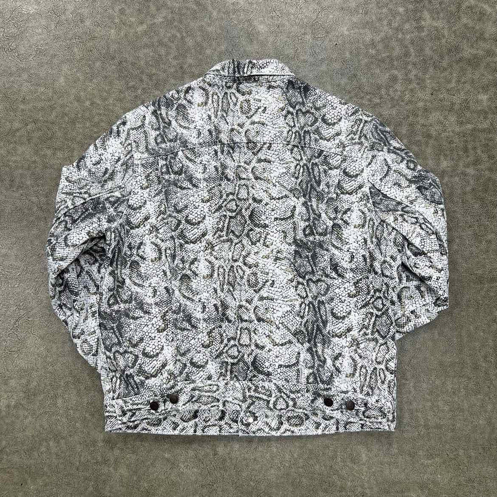 Supreme Denim Jacket "SNAKESKIN" Grey Used Size L