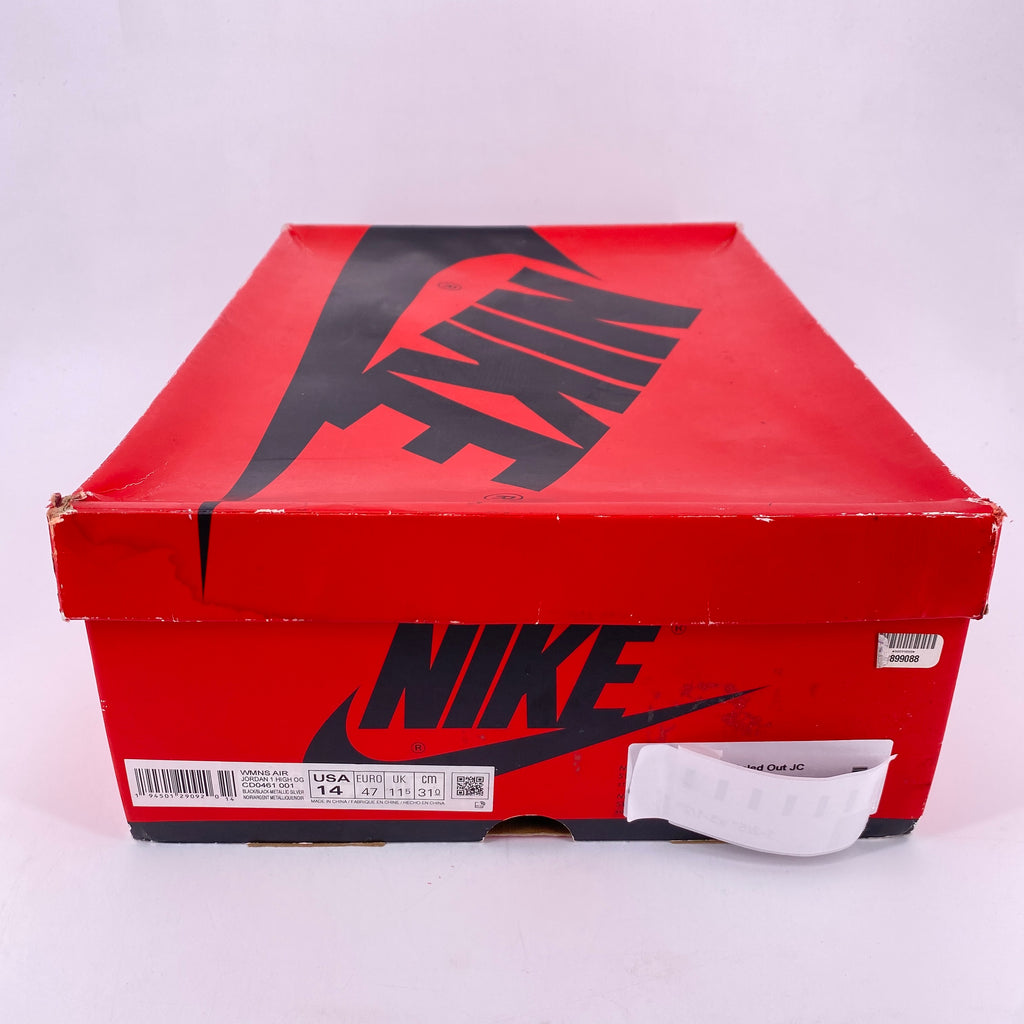 Air Jordan (W) 1 Retro High OG "Silver Toe" 2021 Used Size 14W