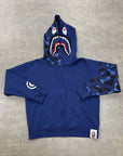 Bape Zip Up "GIANT SHARK" Blue Used Size XL