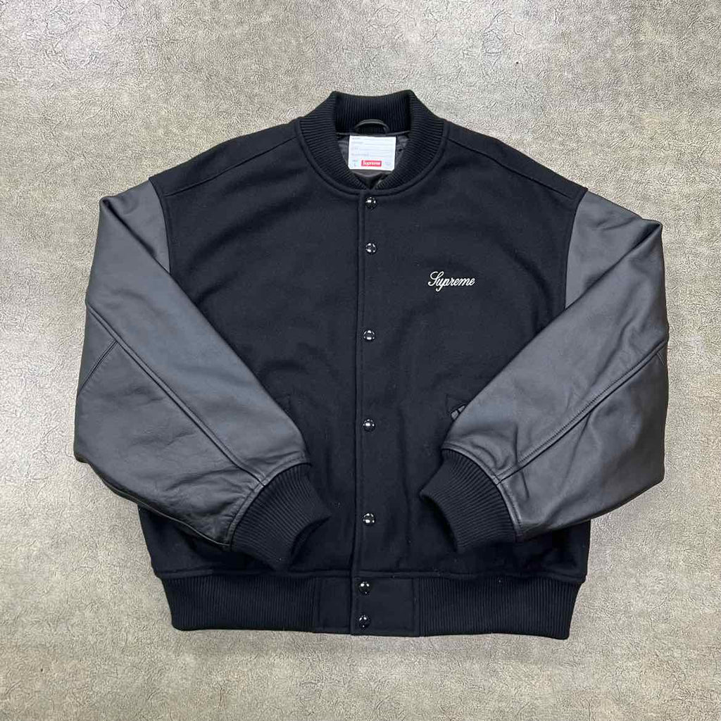 Supreme Varsity Jacket "CROSS" Black Used Size L