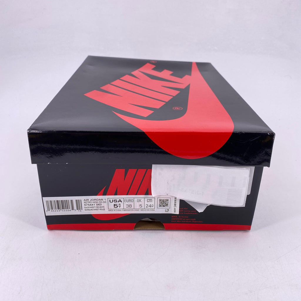 Air Jordan (GS) 1 Retro High "Patent Bred" 2021 New Size 5.5Y